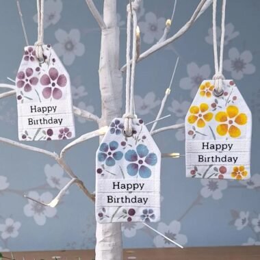 Handmade Stencilled Fabric Gift Tags