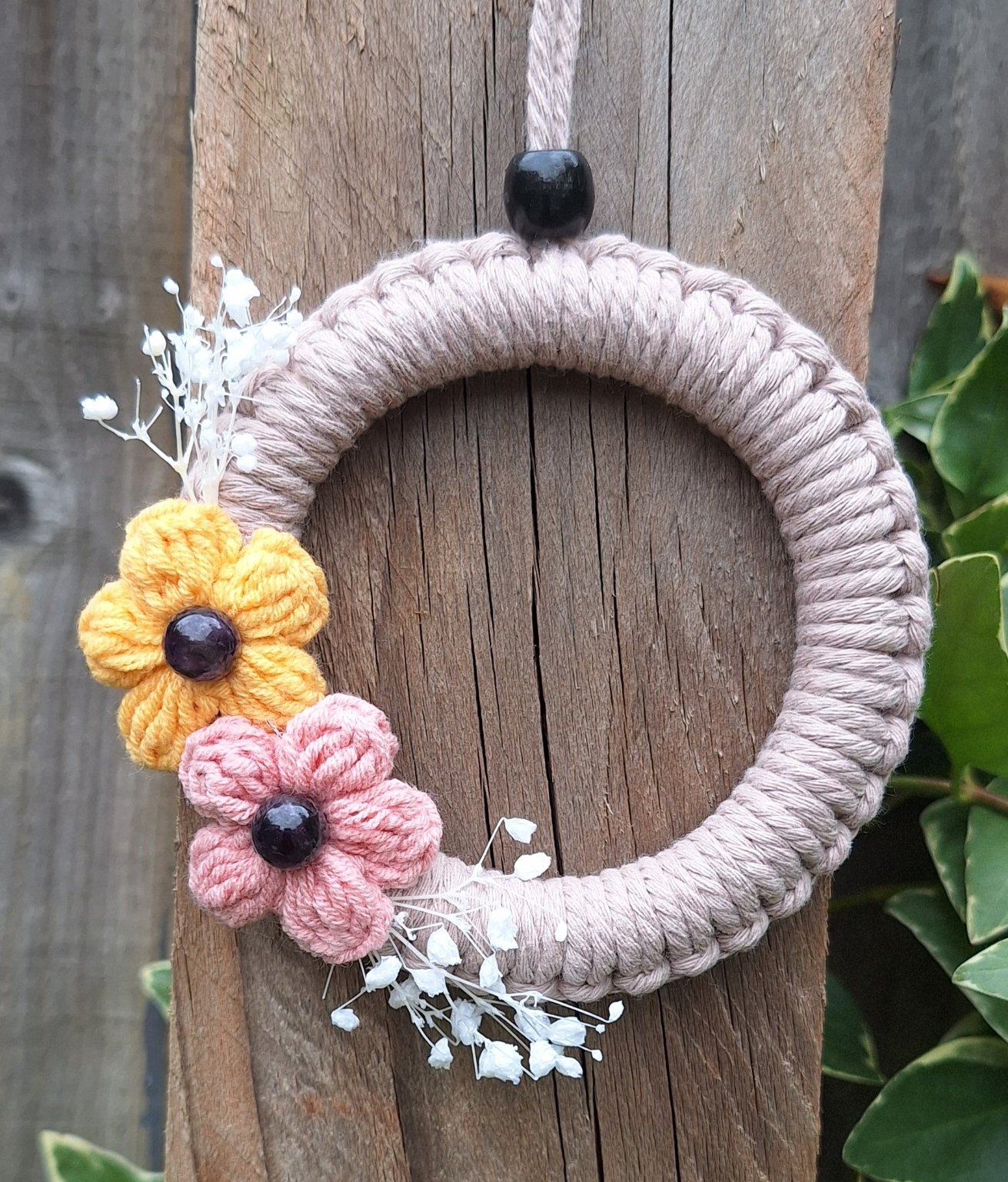 Medium Wreath Brown, yellow and coral