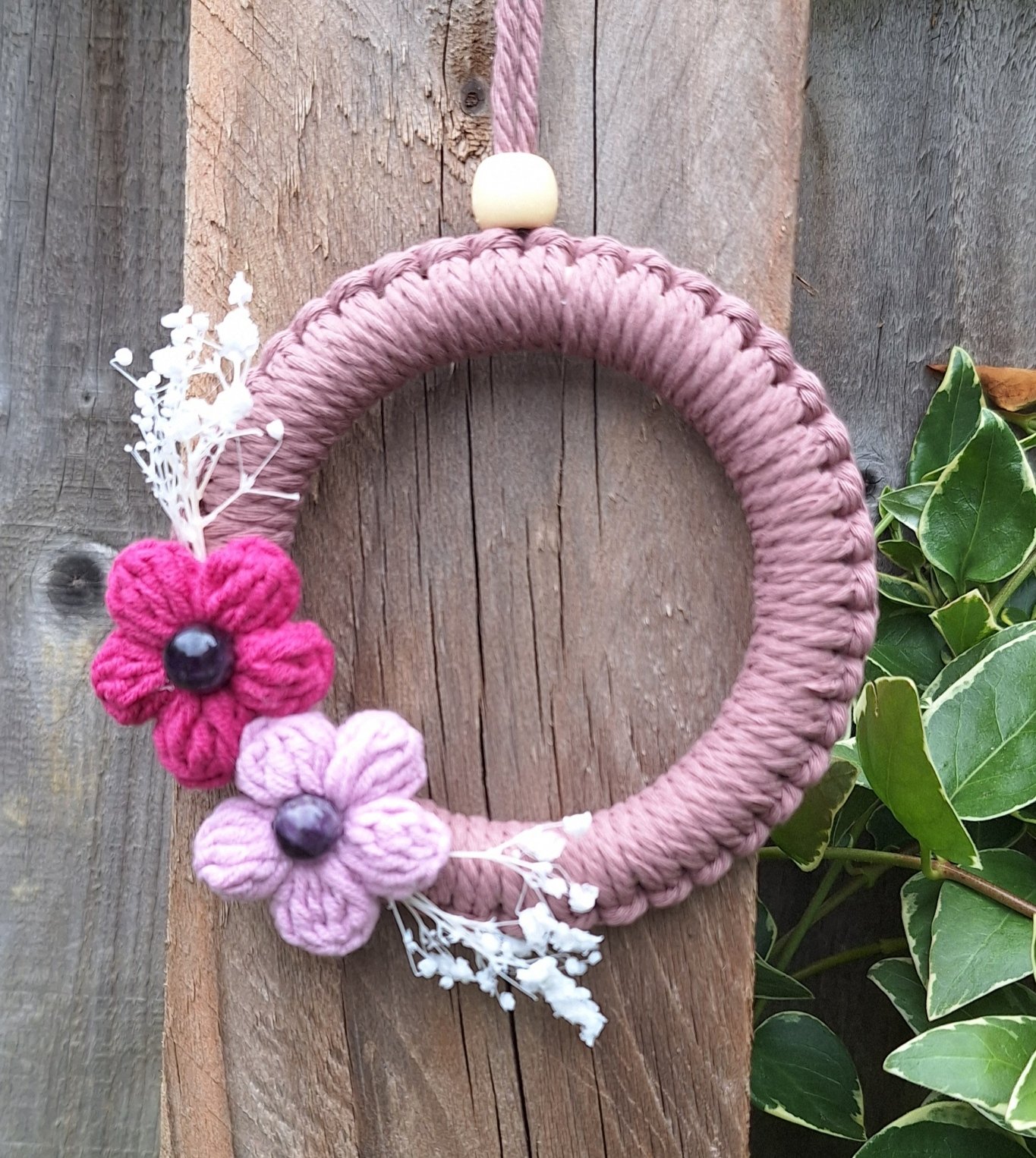 Medium wreath purple Cerise & Pink